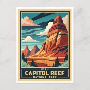 Retro Capitol Reef National Park Postcard