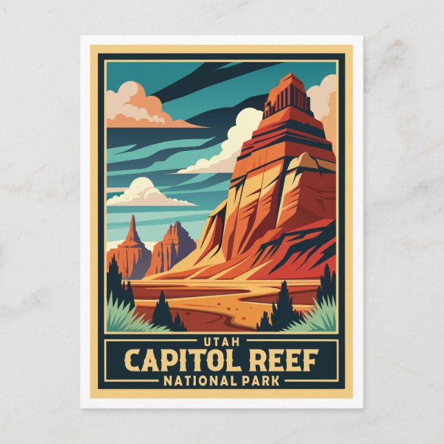 Retro Capitol Reef National Park Postcard (Front)