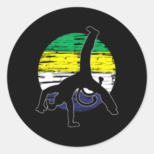 Retro Capoeira - Martial Arts Lover Kickboxing Dan Classic Round Sticker