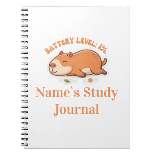 Retro Capybara Battery Level 1% Notebook