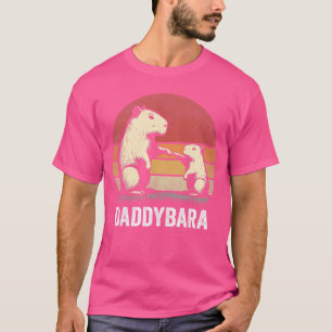 Retro Capybara Dad and Son Bumps Funny Capybara Fa T-Shirt