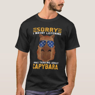 Retro Capybara For Men Women Kids Cavy Rodent Capy T-Shirt