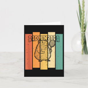 Retro Capybara Shuttle - Vintage Badminton Badminb Card
