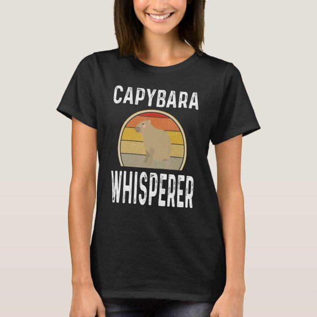 Retro Capybara Whisperer  Animal  Sunset T-Shirt (Front)
