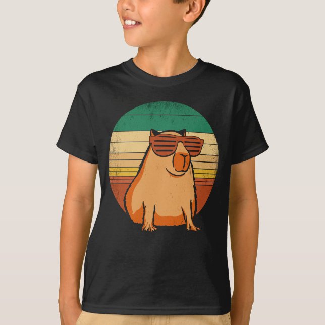 Retro Capybara With Sunglasses Vintage Capibara T-Shirt (Front)