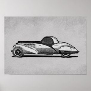 Retro Car Artwork Poster
