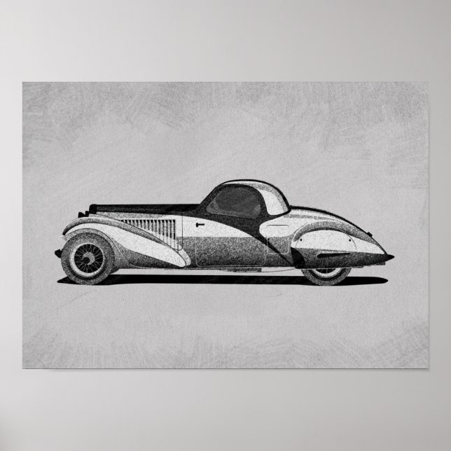 Retro Car Artwork Poster (Front)