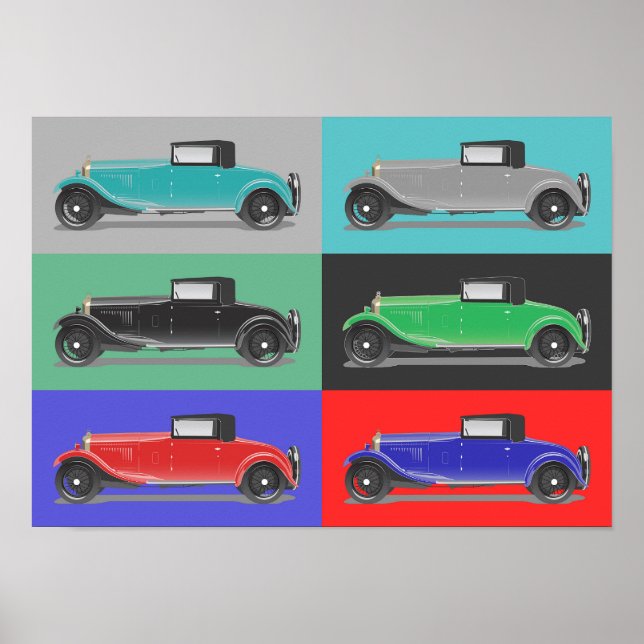 Retro Car Artwork Poster (Front)