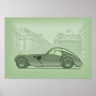 Retro Car Artwork Poster