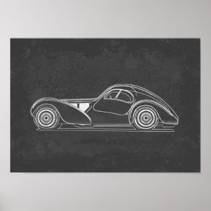 Retro Car Artwork Poster
