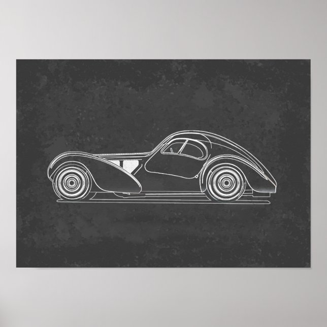Retro Car Artwork Poster (Front)
