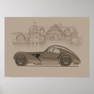 Retro Car Artwork Poster