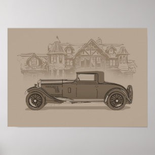 Retro Car Artwork Poster
