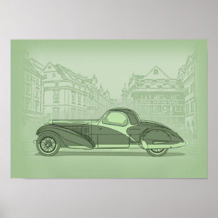 Retro Car Artwork Poster