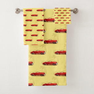Retro car Bathroom Towel Set
