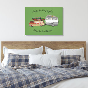 Retro Car Camper  Canvas Print