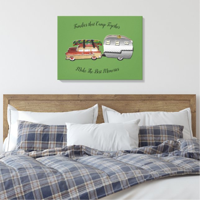 Retro Car Camper  Canvas Print (Insitu(Bedroom))