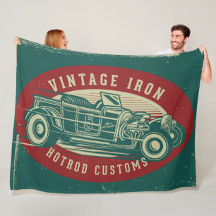 Retro Car Design Fleece Blanket