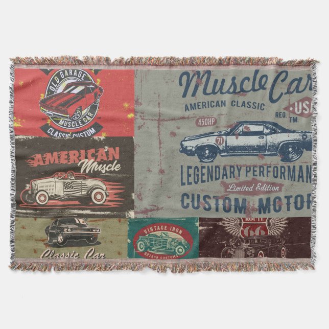Retro Car Design  Throw Blanket (Front)