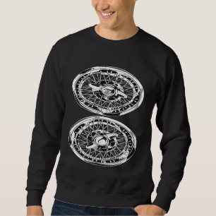 Retro Car Fans Vintage Rims Hubcaps Wheels Sweatshirt