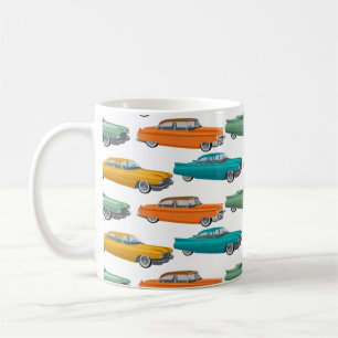 Retro Car Fifties Style Pattern Coffee Mug