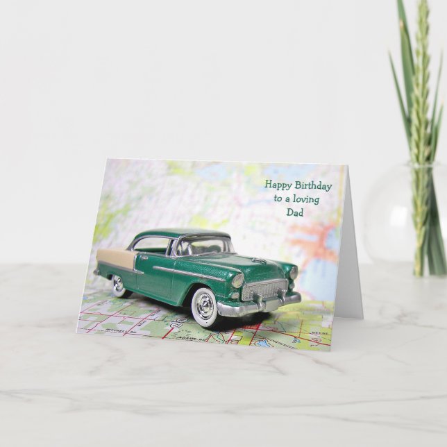 Retro Car for Dad's Birthday Card (Front)
