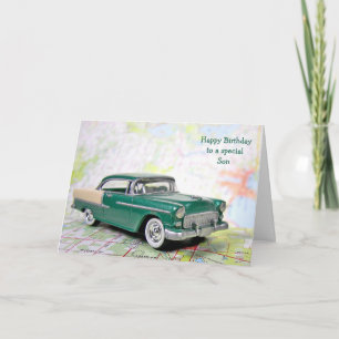 Retro Car for Son's Birthday Card