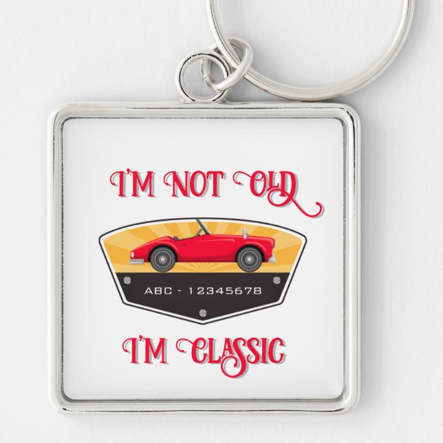 Retro Car Lover Key Ring (Front)