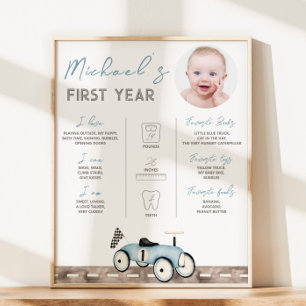 Retro Car Ride On Photo Milestone Sign