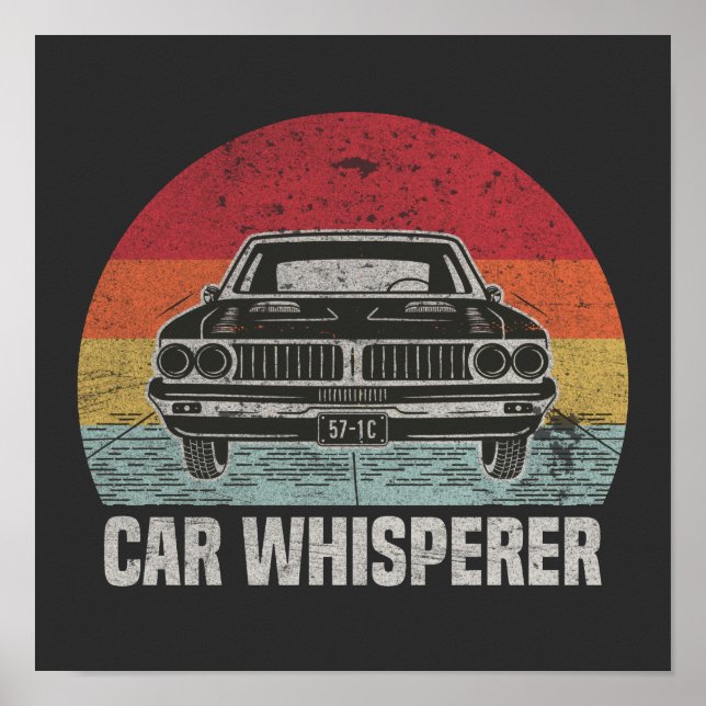 Retro Car Whisperer Gift For Car Mechanics Poster (Front)