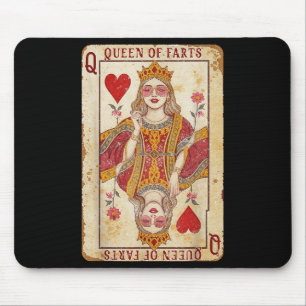 Retro Card Queen Of Farts Funny Novelty Fart Queen Mouse Mat