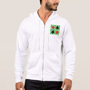 Retro Card Suits Vibrant Red and Black Hoodie