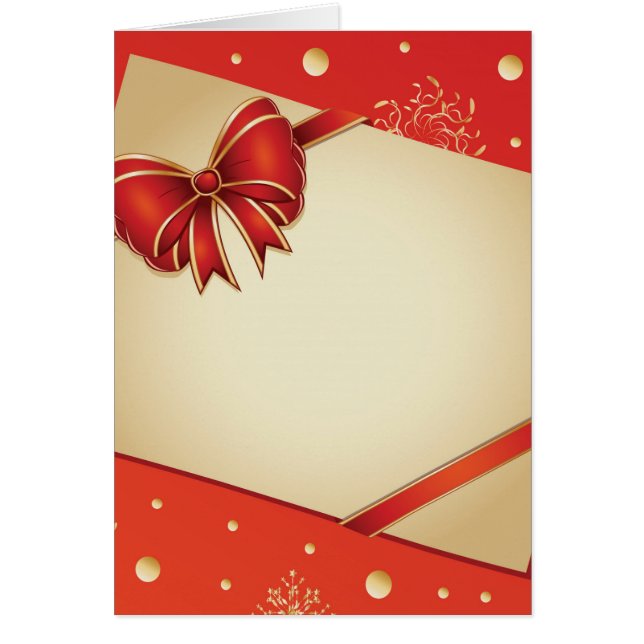 Retro card with red bow (Front)