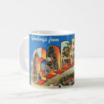 Retro Carmel California Greeting Mug<br><div class="desc">Stunning retro postcard greeting from Carmel,  California repurposed!</div>