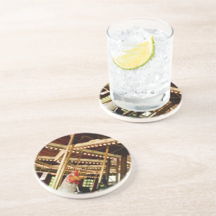 Retro Carousel Rooster Coaster