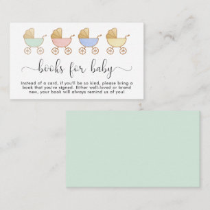 Retro Carriages Books For Baby Shower Enclosure Card