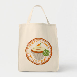 Retro Carrot Cupcake Tote Bag