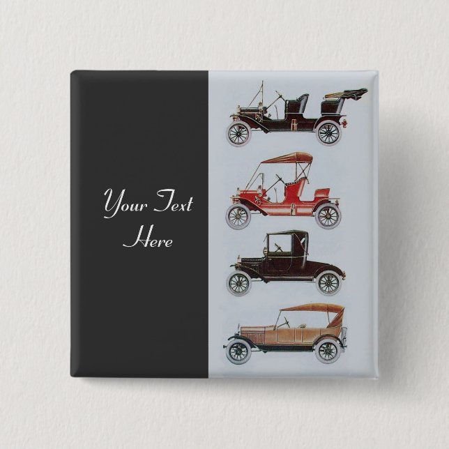 RETRO CARS 2- Auto repair automotive ,grey 15 Cm Square Badge (Front)