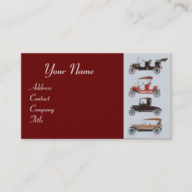 RETRO CARS 2- Auto repairs, automotive Business Card (Front)