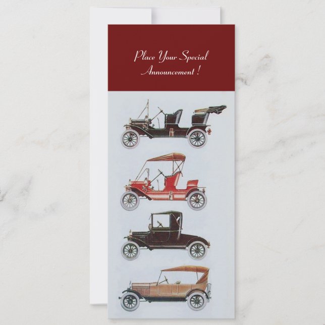 RETRO CARS 2 , AUTO RESTORATION ,blue white Announcement (Front)