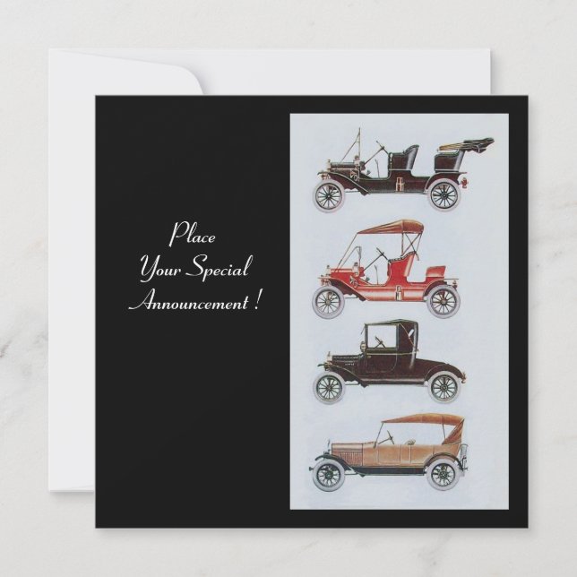 RETRO CARS 2 , AUTO RESTORATION ,blue white black Announcement (Front)