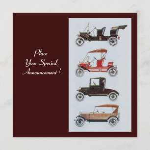 RETRO CARS 2 , AUTO RESTORATION ,blue white brown Announcement