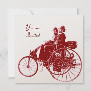 RETRO CARS 2 , AUTO RESTORATION ,gold red brown Invitation