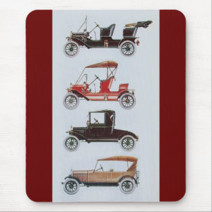 RETRO CARS 2 , AUTO RESTORATION grey brown red Mouse Mat