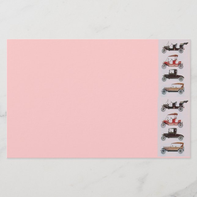 RETRO CARS 2 ,AUTO RESTORATION grey red brown pink Stationery (Front)