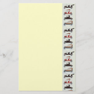 RETRO CARS 2  AUTO RESTORATION grey red cream Stationery