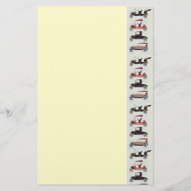 RETRO CARS 2  AUTO RESTORATION grey red cream Stationery (Front)