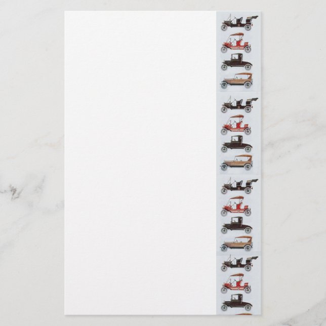 RETRO CARS 2 , AUTO RESTORATION grey red white Stationery (Front)