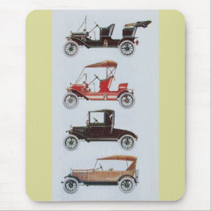 RETRO CARS 2 , AUTO RESTORATION grey yellow red Mouse Mat