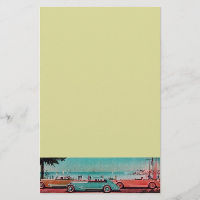 RETRO CARS - Auto repair automotive ,blue Stationery (Front)